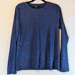 Simply Vera Size Small Long Sleeve Teal Blue Blouse